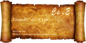 Csanádi Elek névjegykártya